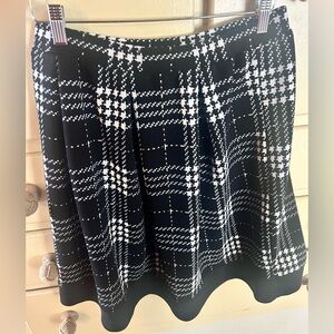 Studio Black and White Checkered A-Line Skirt